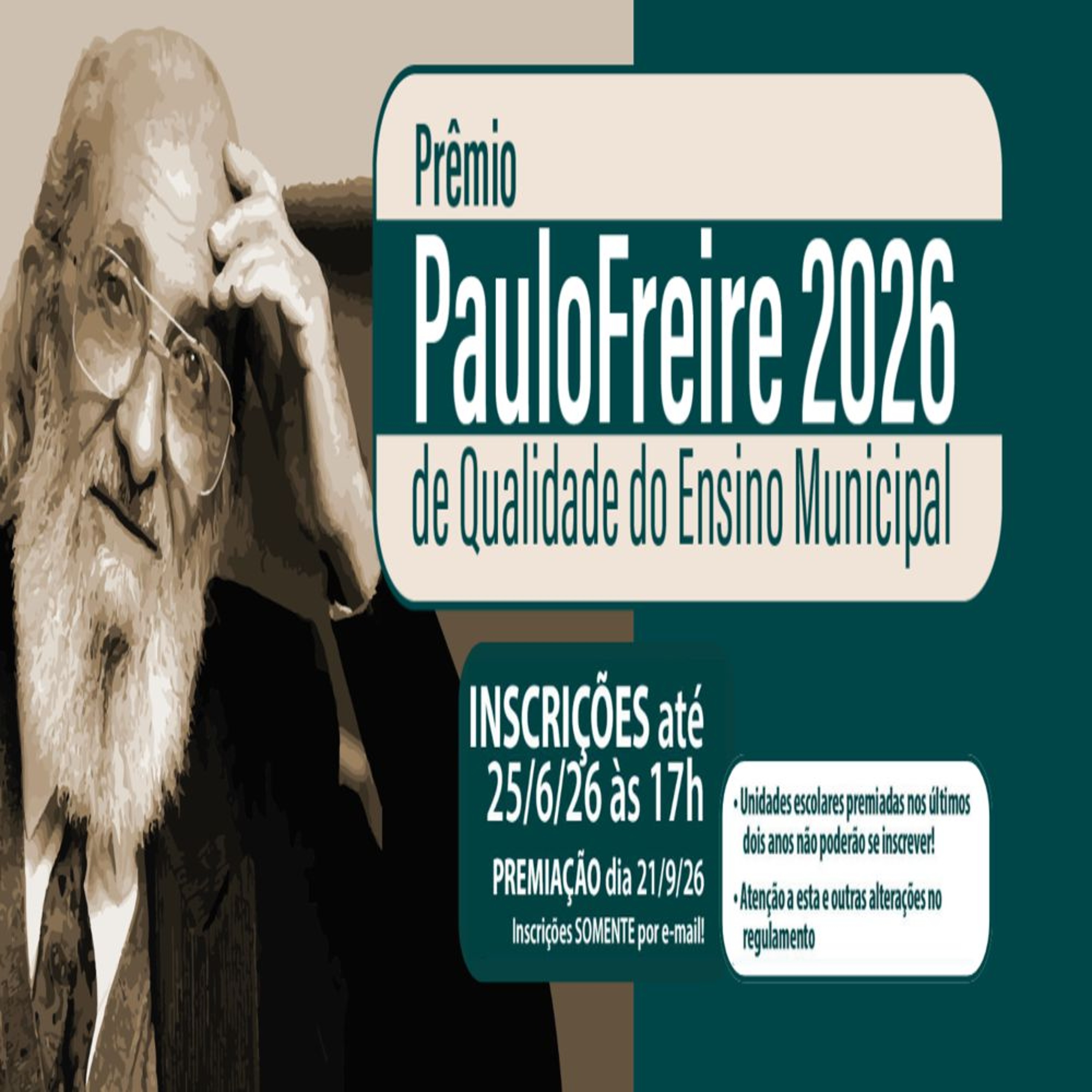 15.06.2026 = INSCRIÇÕES ABERTAS PARA O PRÊMIO PAULO FREIRE DO ENSINO MUNICIPAL episode artwork