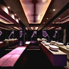 in a bathroom at a 2000's party