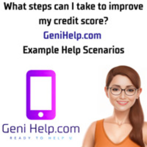 What steps can I take to improve my credit score - GeniHelp.com  Example Help Scenarios