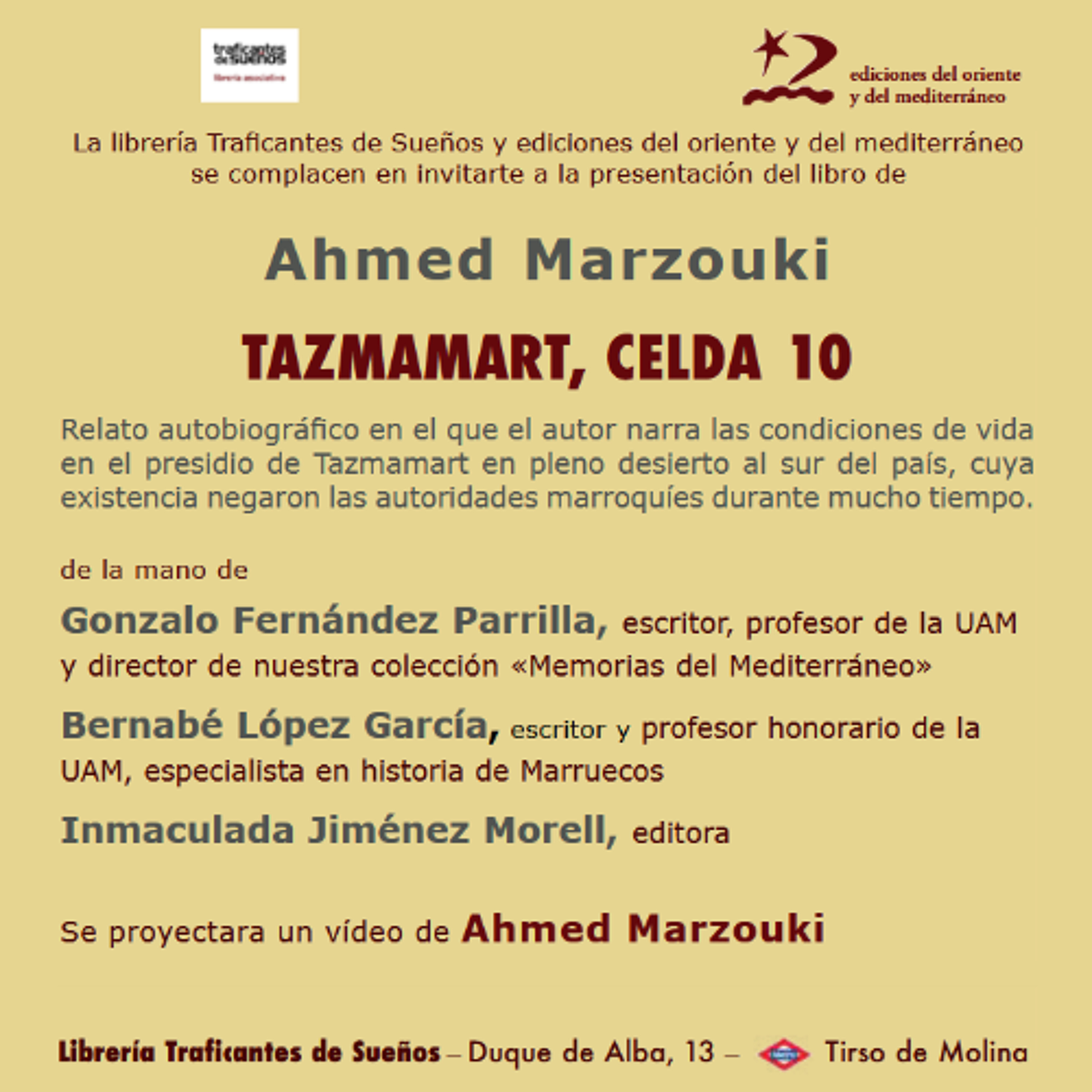 Presentación del libro "Tazmamart. Celda 10" de Ahmed Marzouki. episode artwork