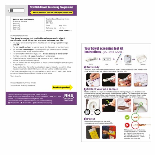 Stream Bowel Screening Test Kit Letter and Instructions from Public
