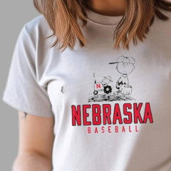 Peanuts Snoopy And Charlie Brown Nebraska Cornhuskers Baseball Shirt