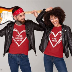 Mockup T Shirt Couple Free Kostenlos Downloaden