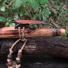 Native American Style Flute , The Feather Series ,Mahogany Wood Key F#m 440 Hz dry