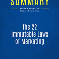 READ EPUB 📄 Summary: The 22 Immutable Laws of Marketing: Review and Analysis of Ries