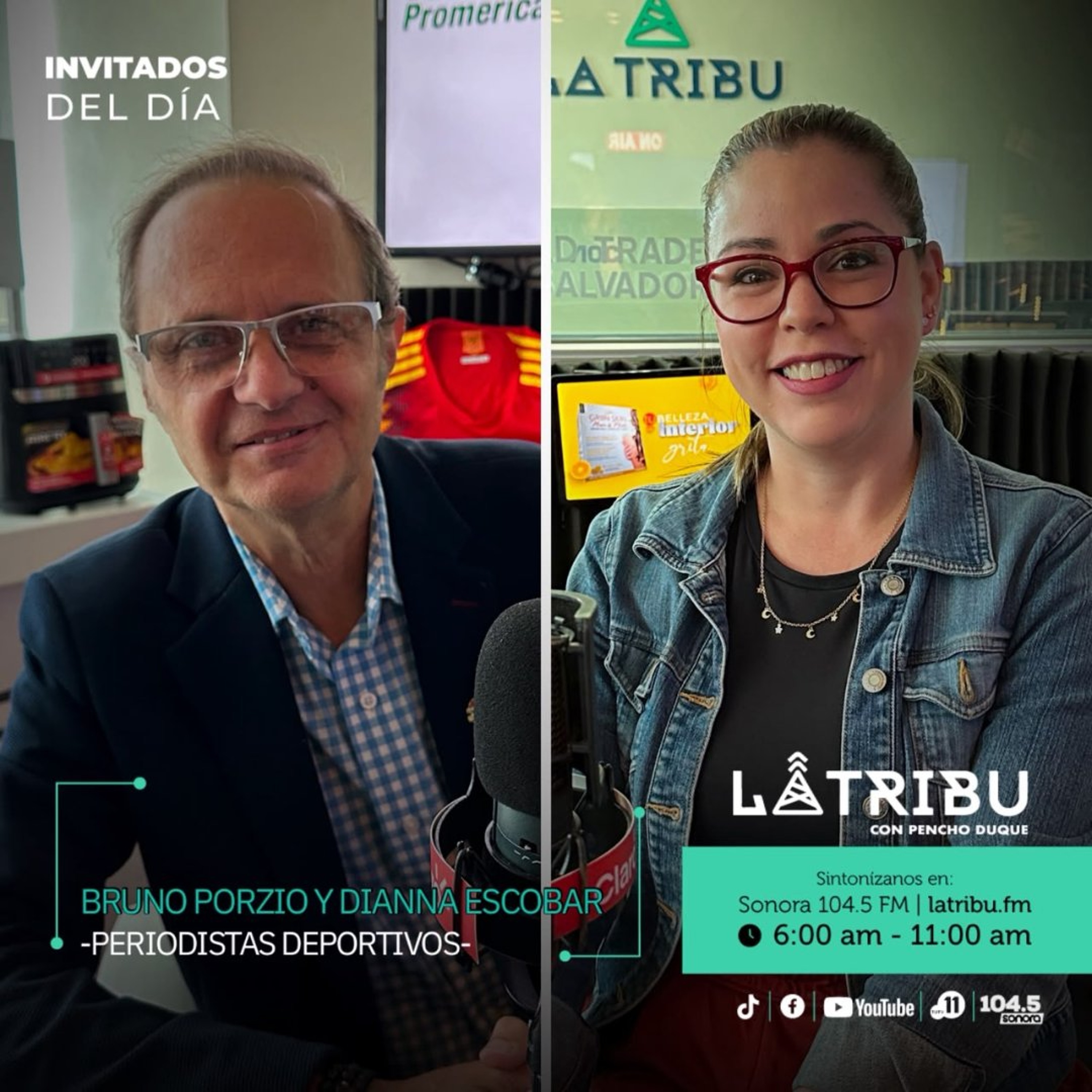 Dianna Escobar y Bruno Porzio - Comentaristas Deportivos