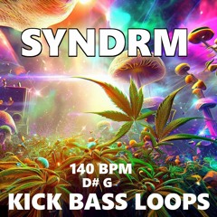 SYNDRM - KICK BASS LOOPS - 26 Rolling Basslines Grooves Mixes KBBB 140BPM D# G CutMix20230701