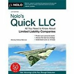 (PDF)(Read) Nolo&#x27s Quick LLC: All You Need to Know About Limited Liability Companies
