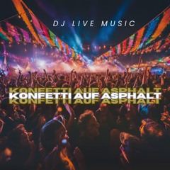 Konfetti auf Asphalt