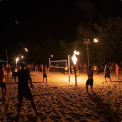 Israel, scooters, and volleyball at Night