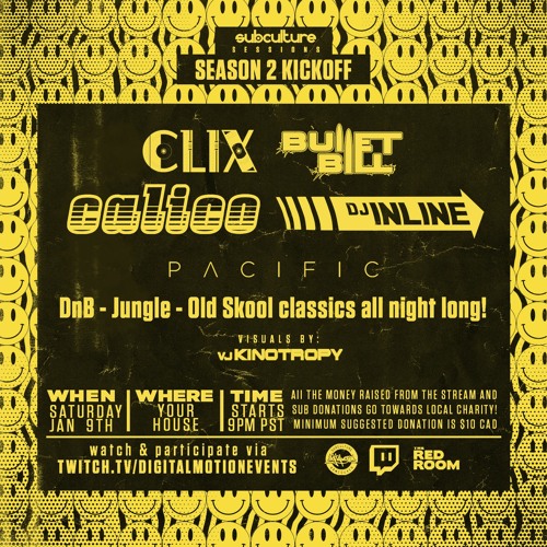 Dj's Inline And Calico 3 Turntable Vinyl b2b mix - Subculture Sessions Twitch Stream Jan 2021