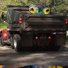 field recording dump truck unload river rocks