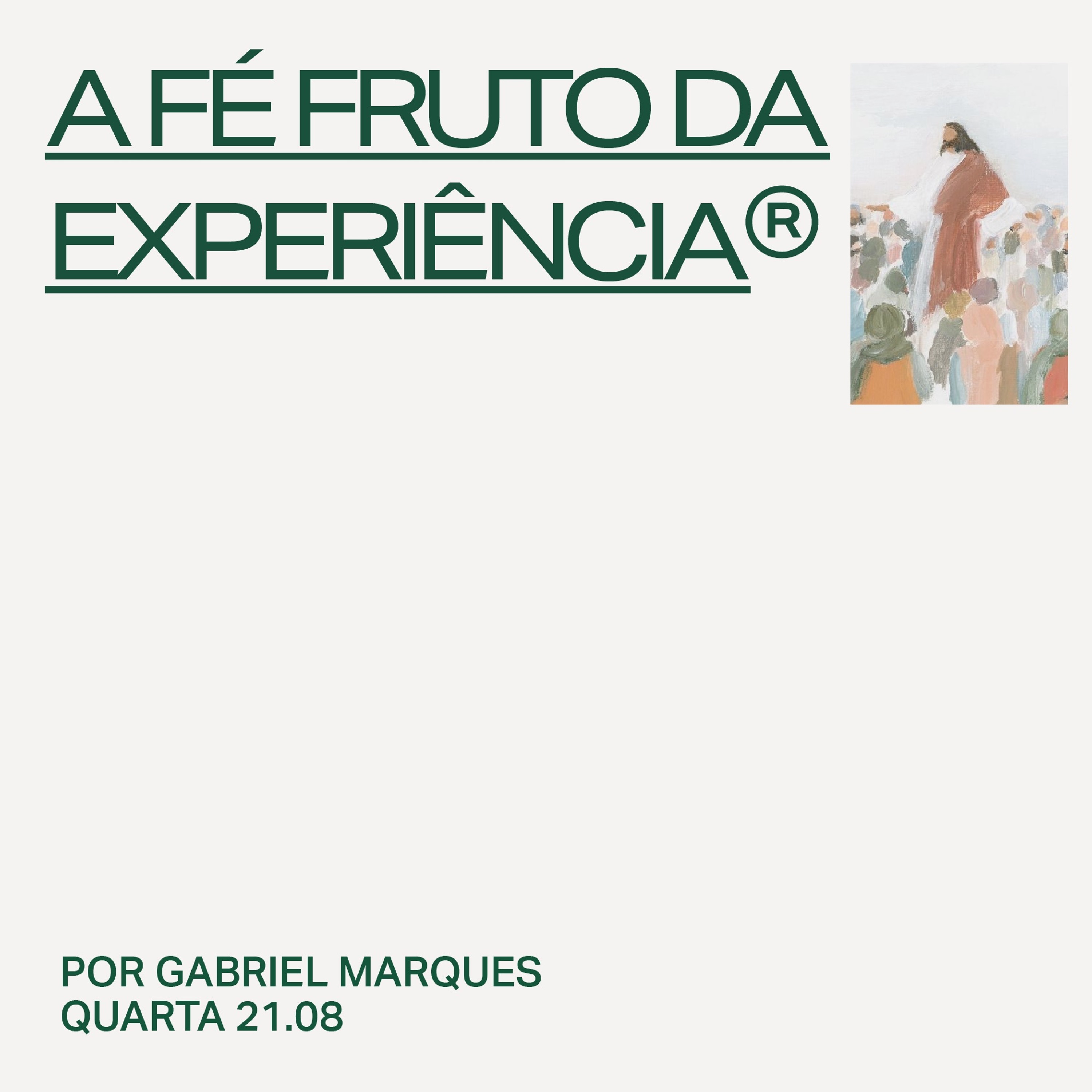 A fé fruto da experiência | Igreja Por Amor | Gabriel Marques | 21 de Agosto de 2024 episode artwork