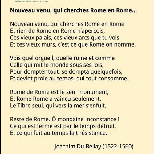 Poème de Joachim Du Bellay