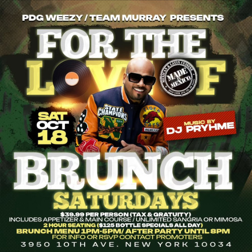 Live From For The Love Of Brunch Saturdays (Oct18th)