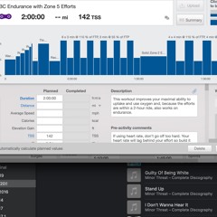 BC ENDURANCE W:zone 5 Efforts *(Thanks Training Peaks)