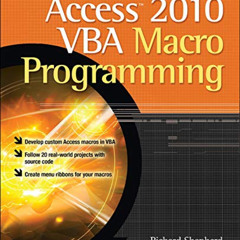 FREE EBOOK 📝 Microsoft Access 2010 VBA Macro Programming by  Richard Shepherd [EPUB