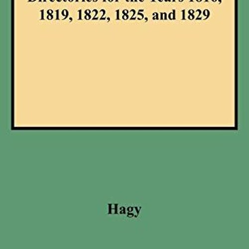 GET KINDLE 📭 Charleston, South Carolina, City Directories for the Years 1816, 1819,