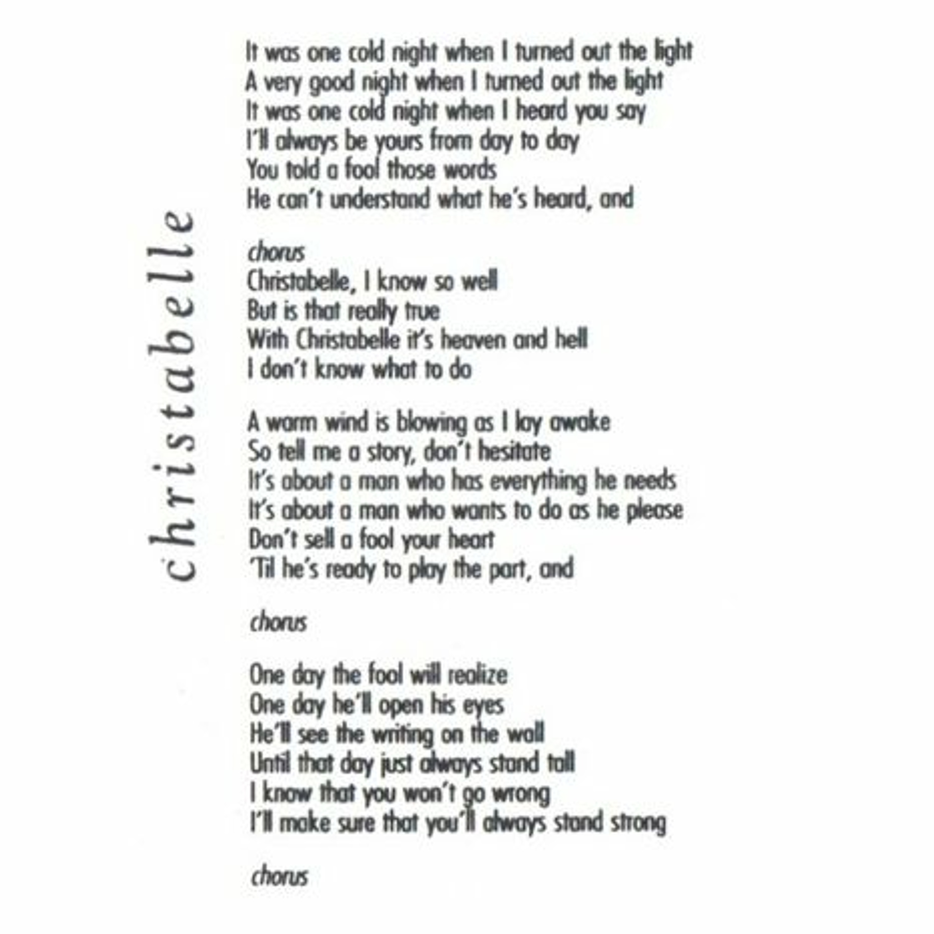 Christabelle - a song written and recorded by Adam Roberts episode artwork