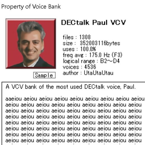 【UTAU】DECtalk Paul  :: Chronicle A(English Ver)