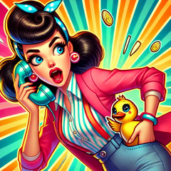 Duck in her pocket (do not look inside)
