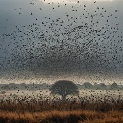 Starlings' Startling Murmuration On The Moor