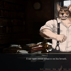 I can taste sweet tobacco on his breath.