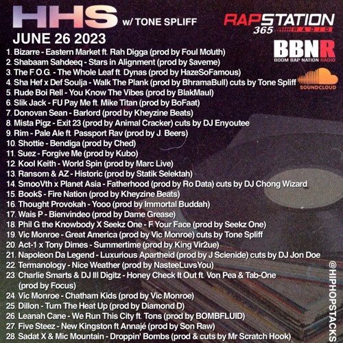 Hip Hop Stacks with Tone Spliff - 06/26/23