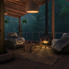 Rainy Day Retreat Cozy Forest Cabin Loft Ambience with Fireplace