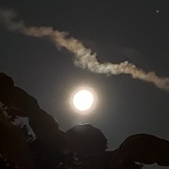 half moon in the sky