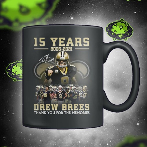 15 year drew brees thank you for the memories mug