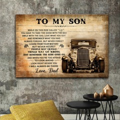 HOT ROD TO MY SON LOVE DAD CANVAS PRINTS