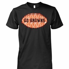 New Era Cleveland Browns Girls Brown Football Sequin Fashion Shirt