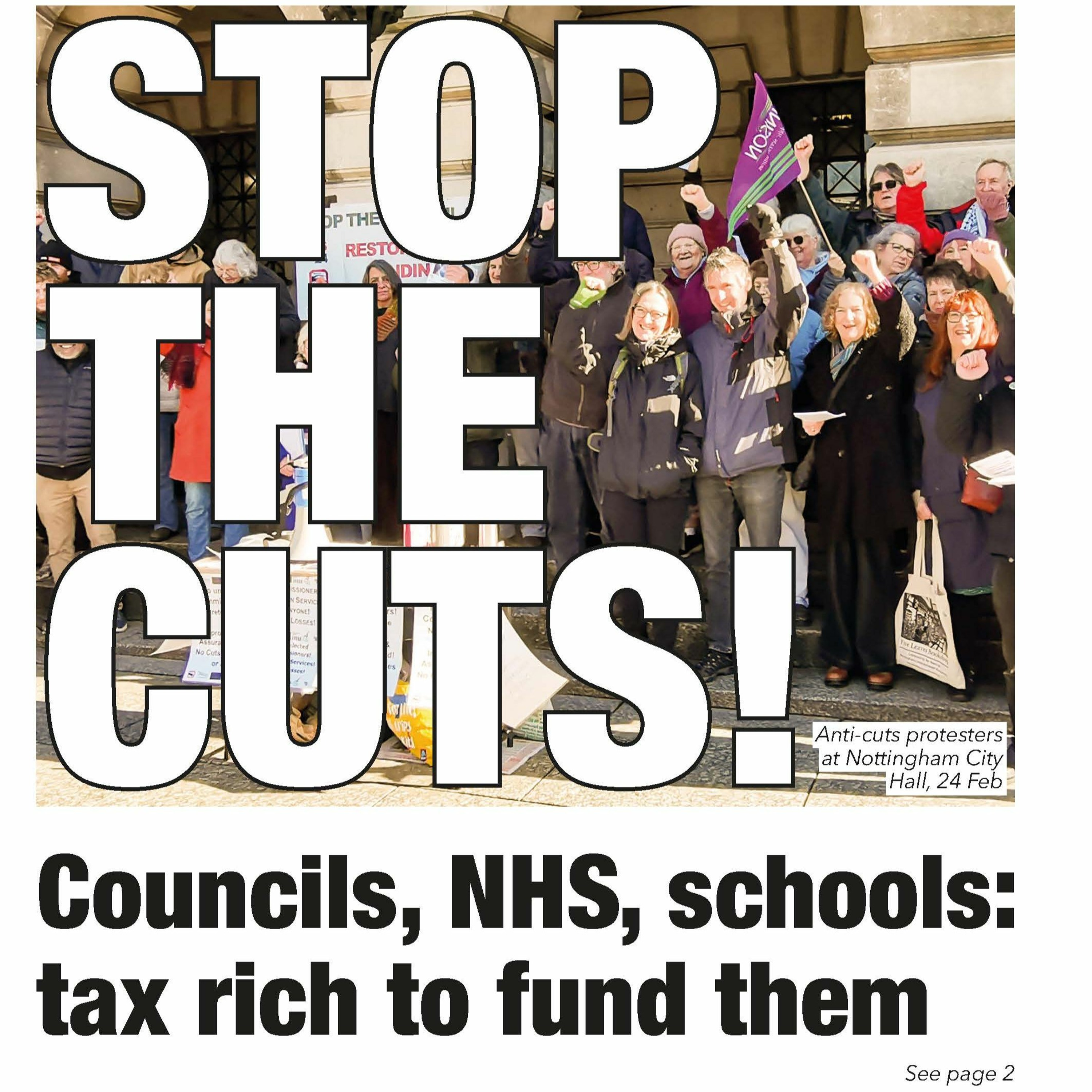 701 — Stop the cuts! Councils, NHS, schools: tax rich to fund them | Ukraine | Unions | Galloway