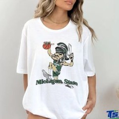 Official Michigan State University Spartans Vintage Dunking Gruff Sparty T shirt