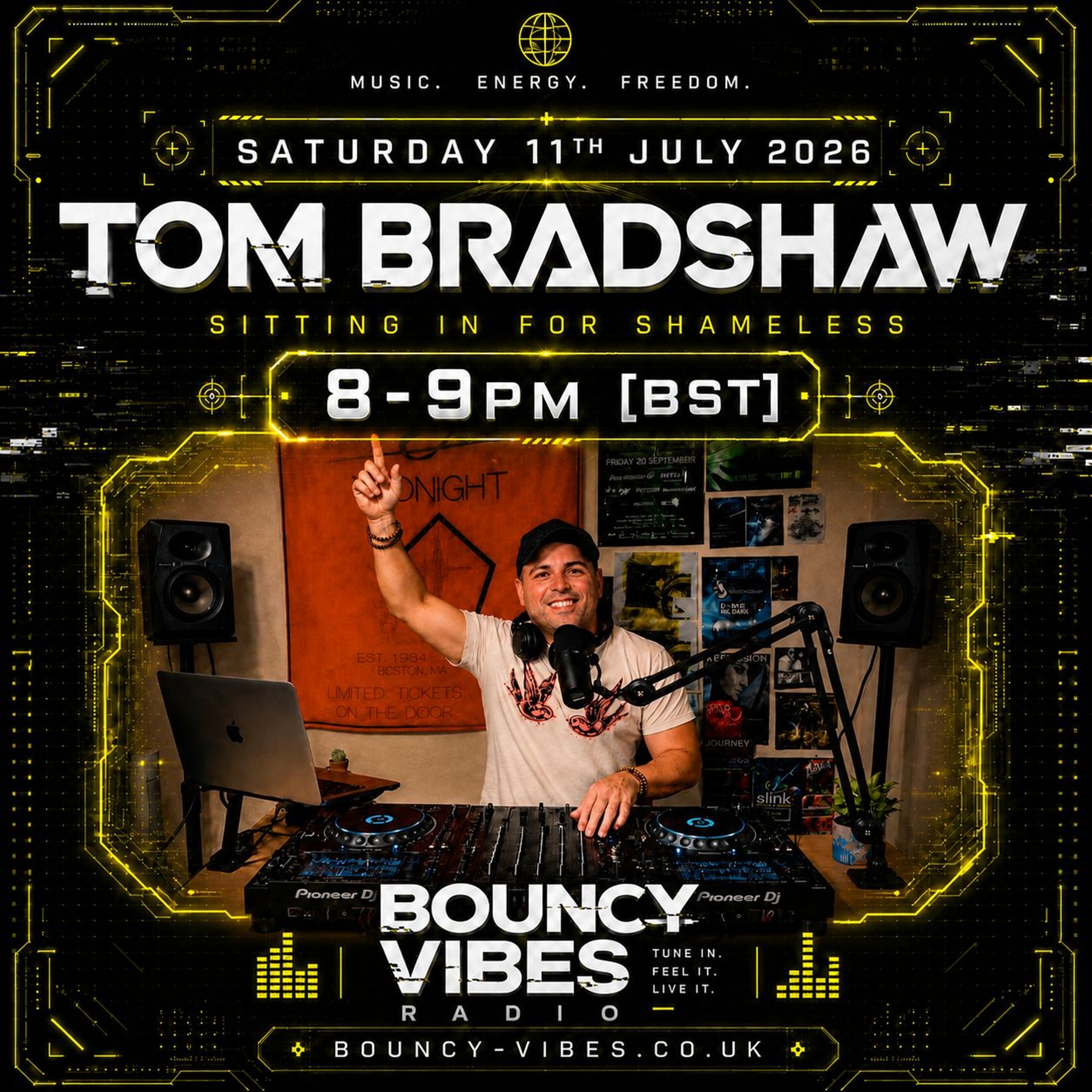 Tom Bradshaw — Live on Bouncy Vibes Radio & 102.1 FM Pulse Network | Saturday, 11 July 2026 episode artwork