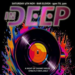 INDEEP - Bar Eleven- Vinyl Sesh - Nov 9th 2024 - Jurassic/Rpal/Stoney/Animist/Andy Riley