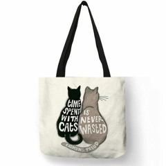 Shop Online Linen Cat Themed Tote Bags at The Purrfect Cat Shop