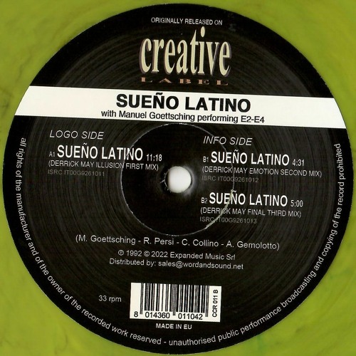 CCR-011 / Sueño Latino with Manuel Goettsching Performing E2-E4 (Derrick May Remixes)