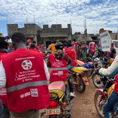 A Bouar UNMAS organise une parade de moto-taxis pour sensibiliser contre les engins explosifs