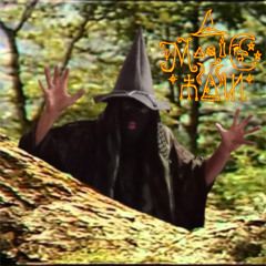 Wizard running through the forest with a flute