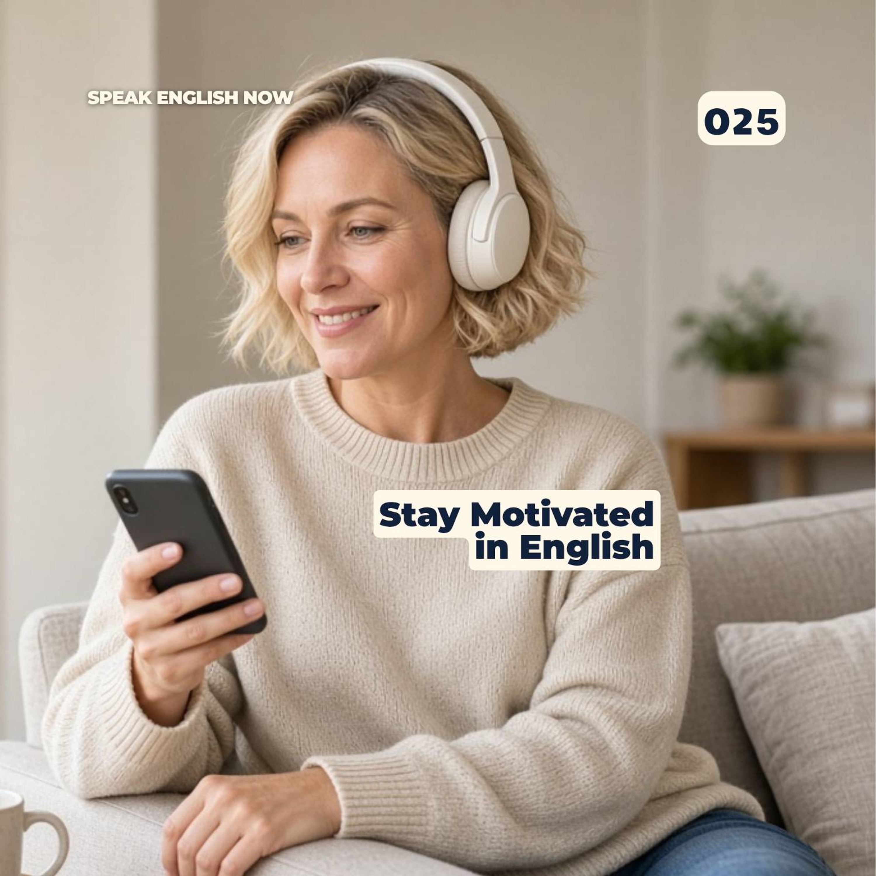 #025 Stay Motivated when learning English - Maintain a Positive Attitude episode artwork