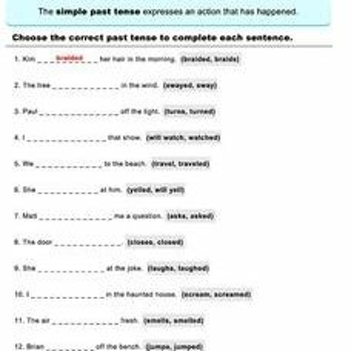 Stream Simple Past Tense Worksheets For Grade 3 With Answers Pdf 