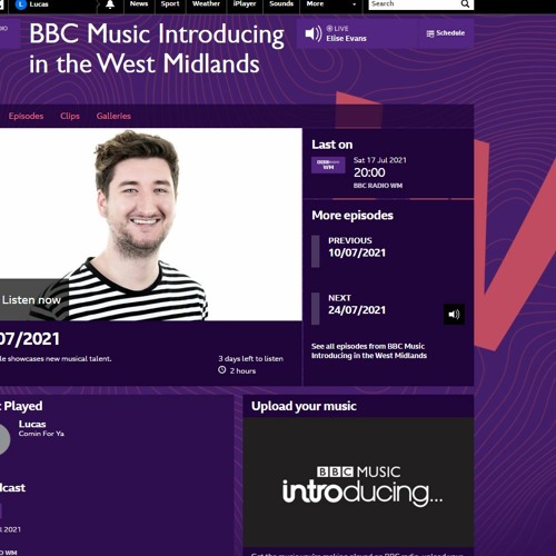 Lucas - Comin For Ya BBC Introducing West Midlands 17-07-21