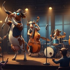Moosical Cow Blows His Horn