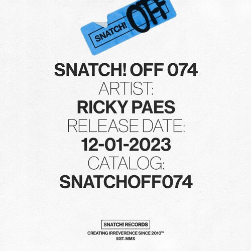01 Ricky Paes - Dump (Original Mix) [Snatch! Records]