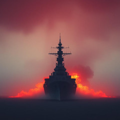 Battleship Bursting Out