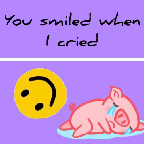 You smiled when I cried