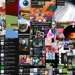 listening to music (hyperpop,gec remix,glitchcore, dariacore,bass boost)