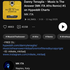 Danny Tenaglia - Music Is The Answer (MK ITA Afro Remix) #1 on Hypeddit Charts